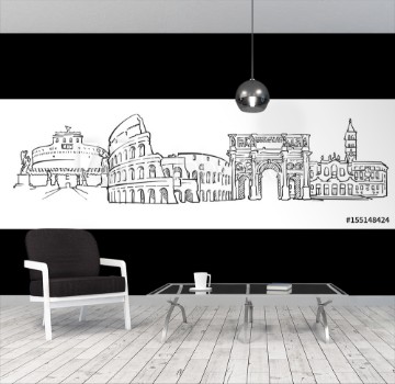 Picture of Rome Italy Panorama Sketch